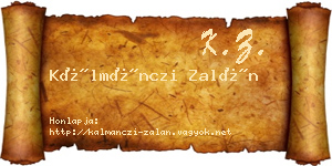 Kálmánczi Zalán névjegykártya